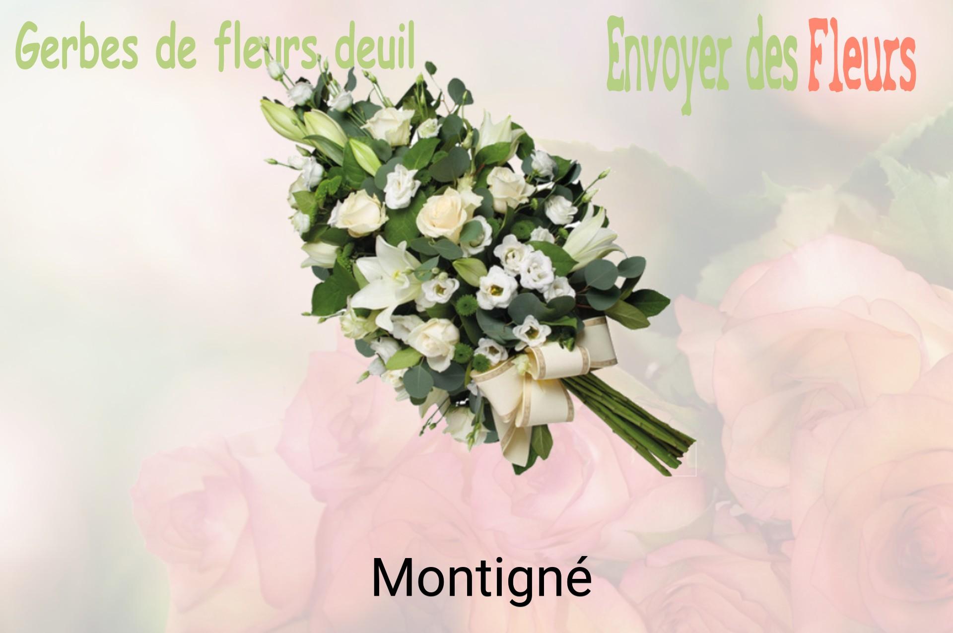 Gerbe de fleurs de deuil livrée à Montigné